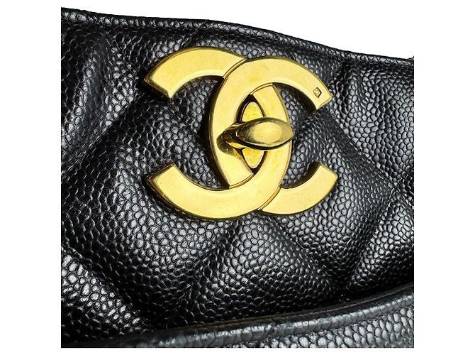 Borsa a tracolla Chanel in vitello grana Nero - vista 11