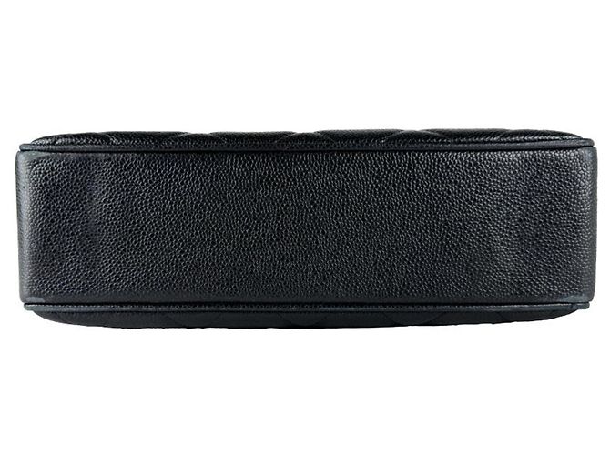 Borsa a tracolla Chanel in vitello grana Nero - vista 4