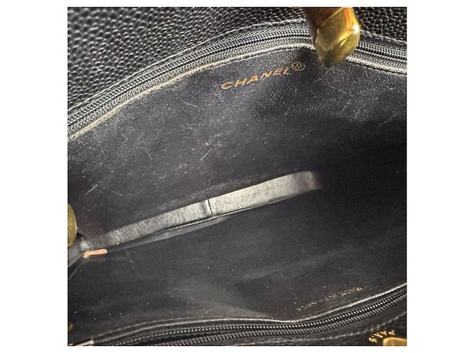 Borsa a tracolla Chanel in vitello grana Nero - vista 5