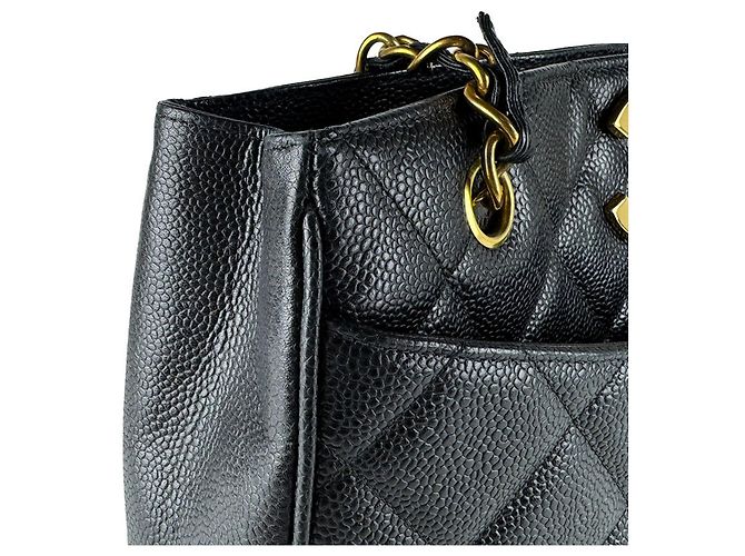 Borsa a tracolla Chanel in vitello grana Nero - vista 7