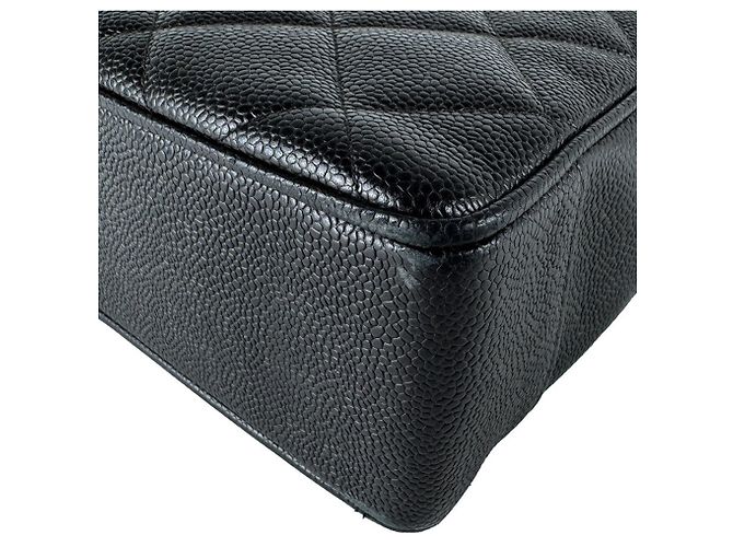 Borsa a tracolla Chanel in vitello grana Nero - vista 8