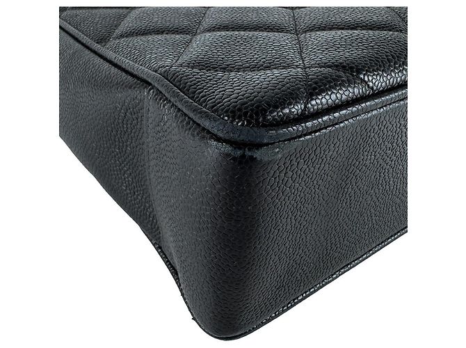 Borsa a tracolla Chanel in vitello grana Nero - vista 9