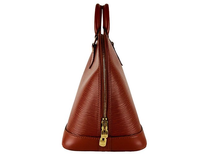 Borsa a mano Louis Vuitton Alma in pelle Epi Marrone - vista 2