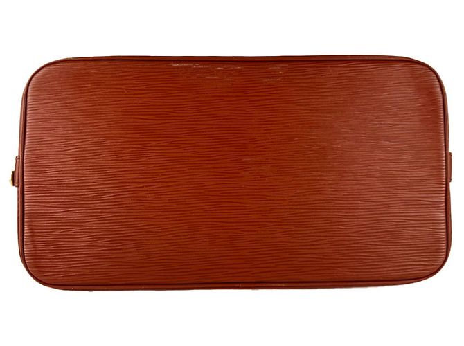 Borsa a mano Louis Vuitton Alma in pelle Epi Marrone - vista 4