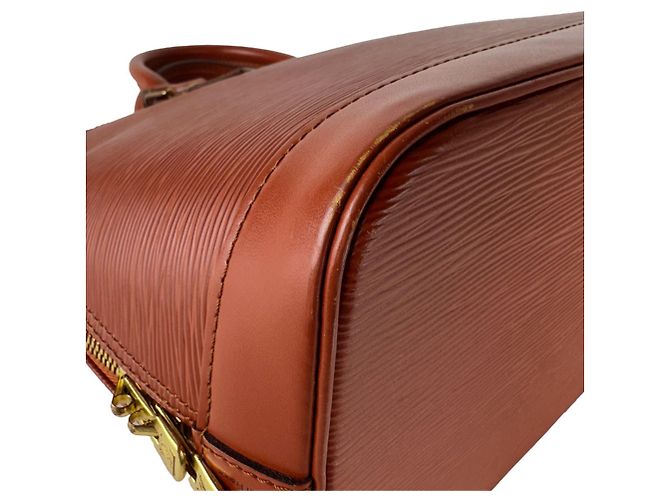 Borsa a mano Louis Vuitton Alma in pelle Epi Marrone - vista 9