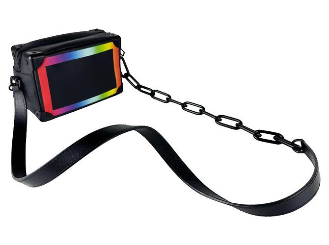 Borsa a tracolla Louis Vuitton Taiga Mini Soft Trunk Nero Multicolore - vista 10