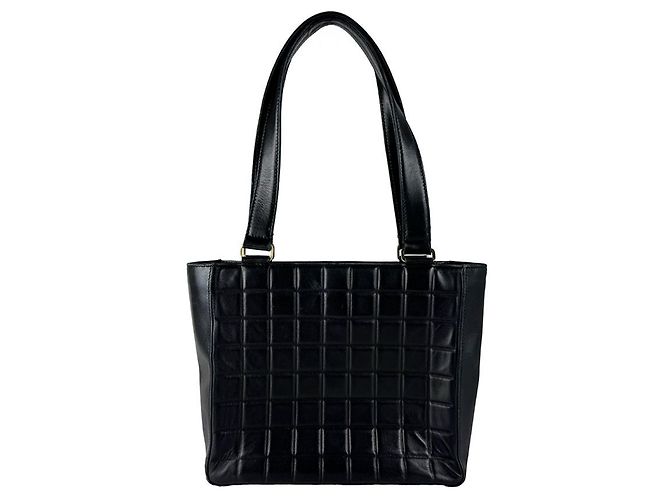 Borsa Chanel Chocolate Bar in pelle nera Nero - vista 3