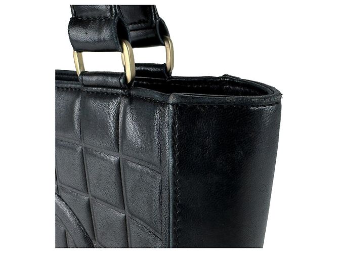 Borsa Chanel Chocolate Bar in pelle nera Nero - vista 6