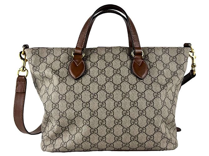 Borsa a tracolla Gucci GG Supreme Brown Marrone - vista 3