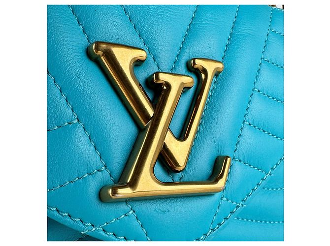 Borsa a tracolla con catena Louis Vuitton New Wave in Turquoise Turchese - vista 12
