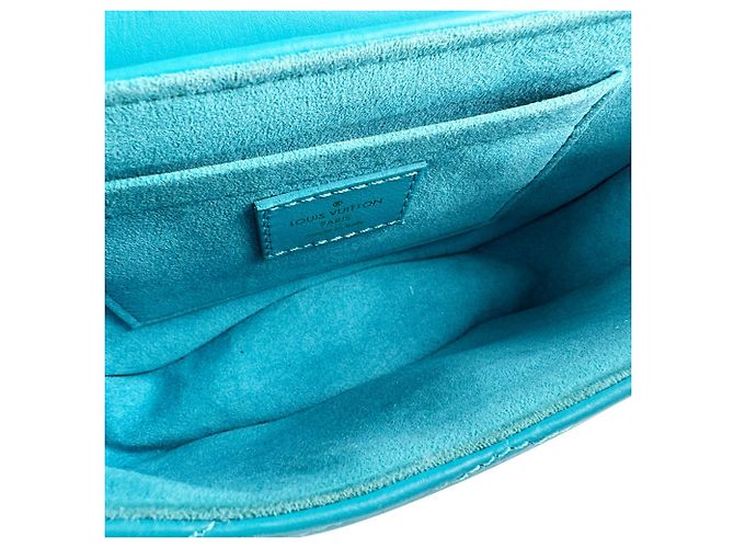 Borsa a tracolla con catena Louis Vuitton New Wave in Turquoise Turchese - vista 5