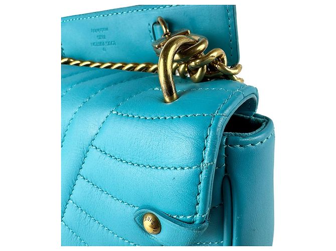 Borsa a tracolla con catena Louis Vuitton New Wave in Turquoise Turchese - vista 6