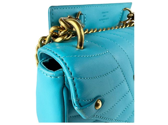 Borsa a tracolla con catena Louis Vuitton New Wave in Turquoise Turchese - vista 7