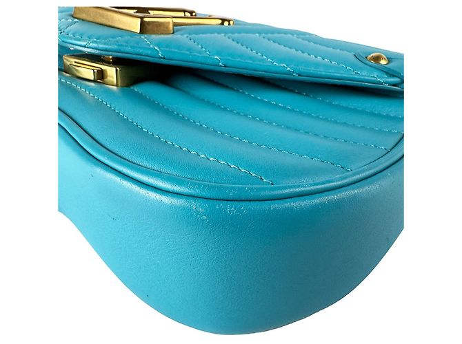 Borsa a tracolla con catena Louis Vuitton New Wave in Turquoise Turchese - vista 8
