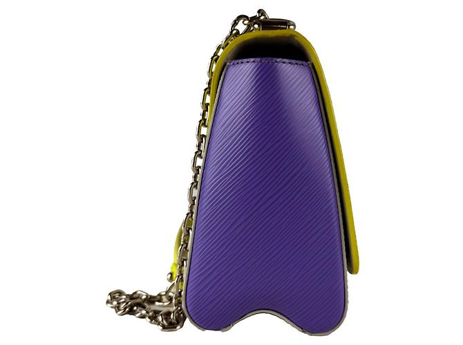 Borsa a tracolla Louis Vuitton Epi Twist MM Marrone Porpora Giallo - vista 2