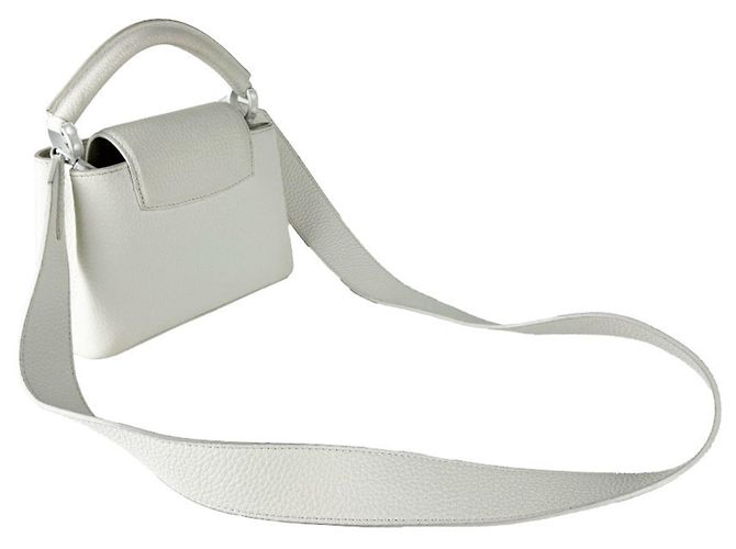 Borsa a mano Louis Vuitton Capucines MINI in pelle bianca Bianco - vista 10