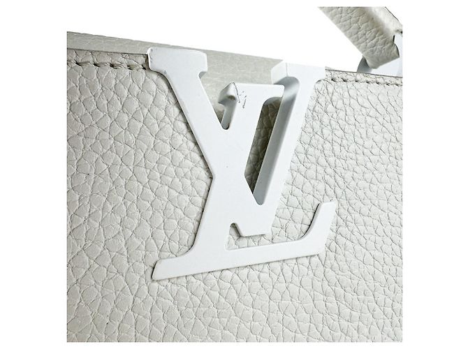 Borsa a mano Louis Vuitton Capucines MINI in pelle bianca Bianco - vista 12