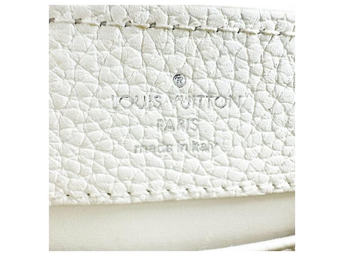 Borsa a mano Louis Vuitton Capucines MINI in pelle bianca Bianco - vista 13