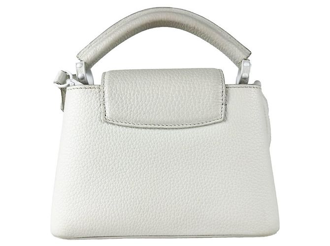 Borsa a mano Louis Vuitton Capucines MINI in pelle bianca Bianco - vista 3