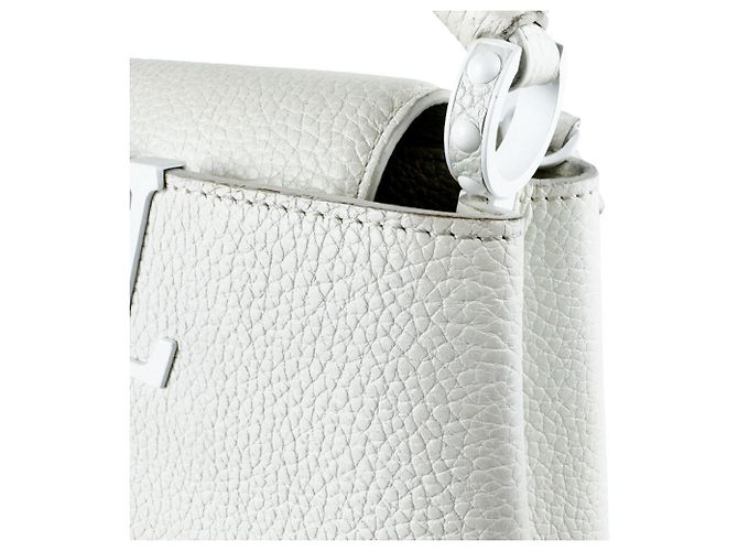 Borsa a mano Louis Vuitton Capucines MINI in pelle bianca Bianco - vista 6