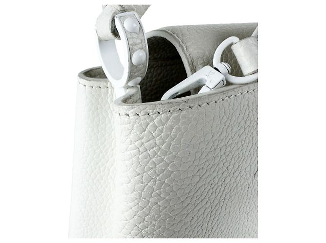 Borsa a mano Louis Vuitton Capucines MINI in pelle bianca Bianco - vista 7