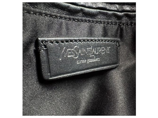 Borsa a mano Saint Laurent in tela nera Nero - vista 12