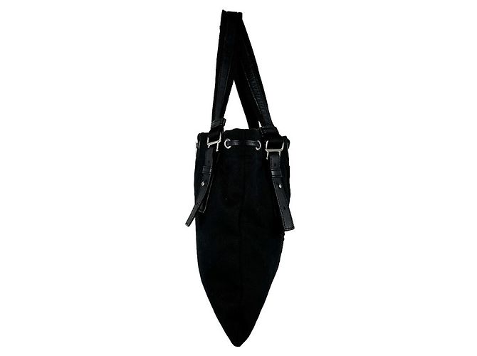 Borsa a mano Saint Laurent in tela nera Nero - vista 2