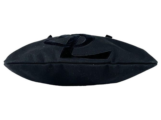 Borsa a mano Saint Laurent in tela nera Nero - vista 4