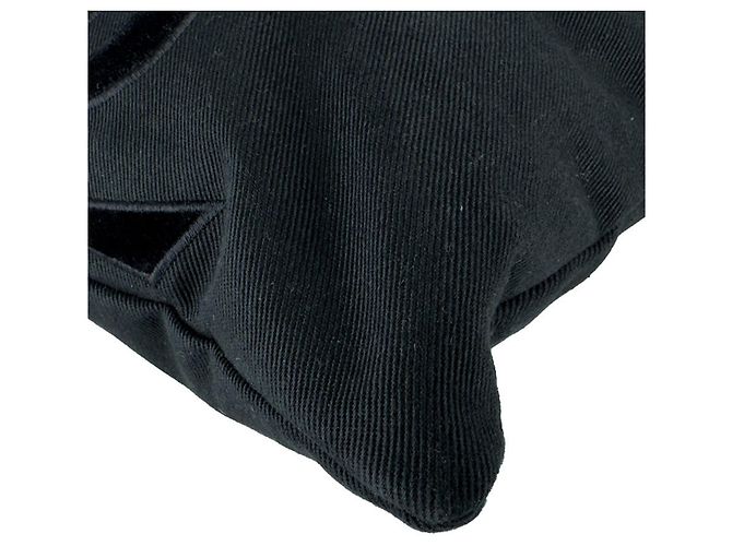 Borsa a mano Saint Laurent in tela nera Nero - vista 8