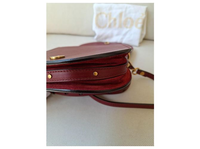 Chloé Nile Borsa a Tracolla in Pelle Bordeaux Bordò - vista 13