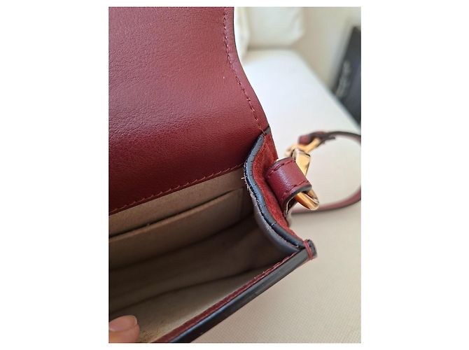 Chloé Nile Borsa a Tracolla in Pelle Bordeaux Bordò - vista 14