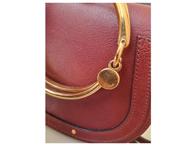 Chloé Nile Borsa a Tracolla in Pelle Bordeaux Bordò - vista 6