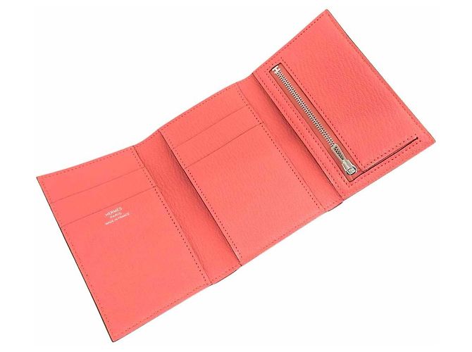 Hermès Portafoglio tri-fold combinato Hermes Bearn in Rosa - vista 8