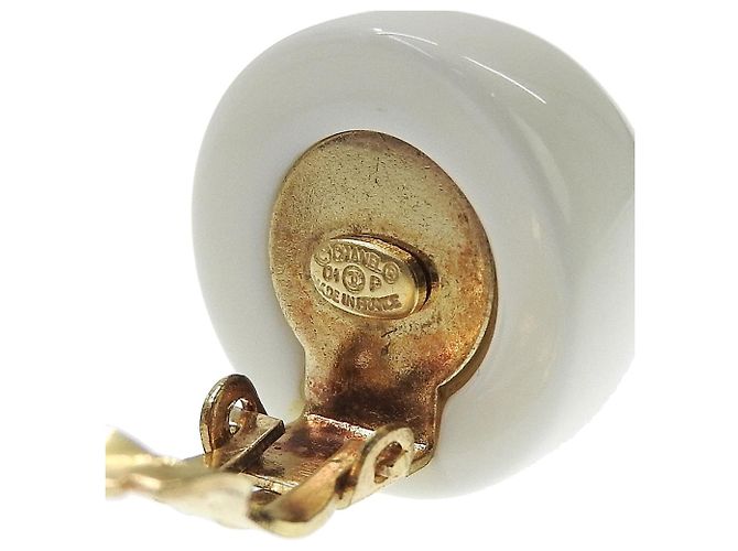 Timeless Orecchini a clip Chanel Coco Mark Bianco D'oro - vista 6