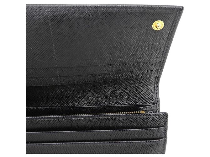 Portafoglio lungo Prada in pelle Saffiano nera Nero - vista 7