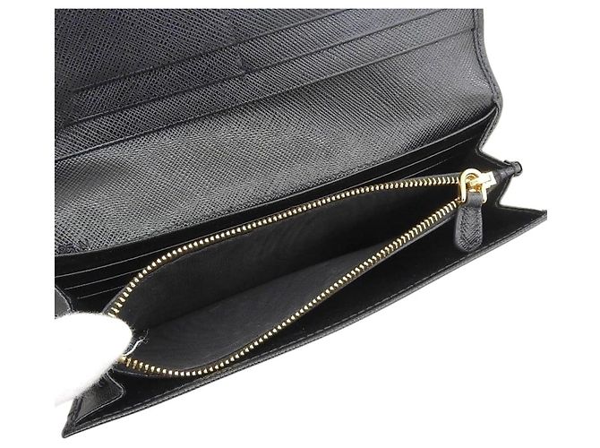 Portafoglio lungo Prada in pelle Saffiano nera Nero - vista 9