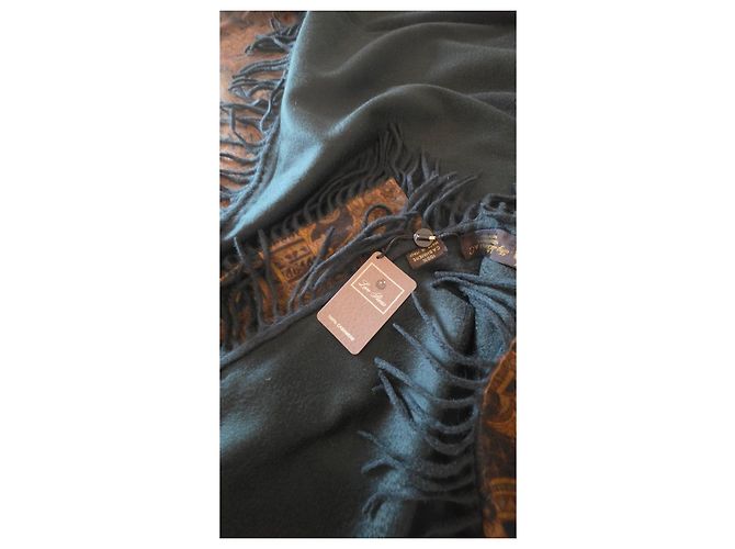 Loro Piana Sciarpa Ceylon 100% Cashmere Multicolore Beige Verde scuro - vista 5
