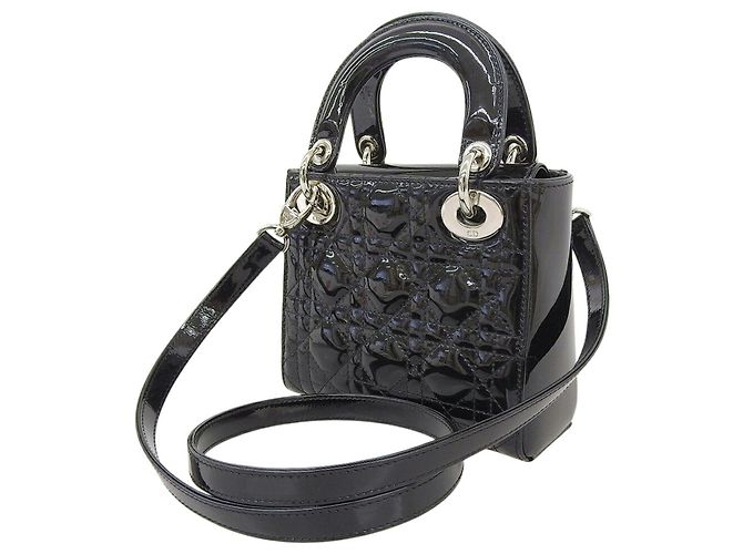 Borsa a mano Christian Dior Mini Cannage Lady Nero - vista 2