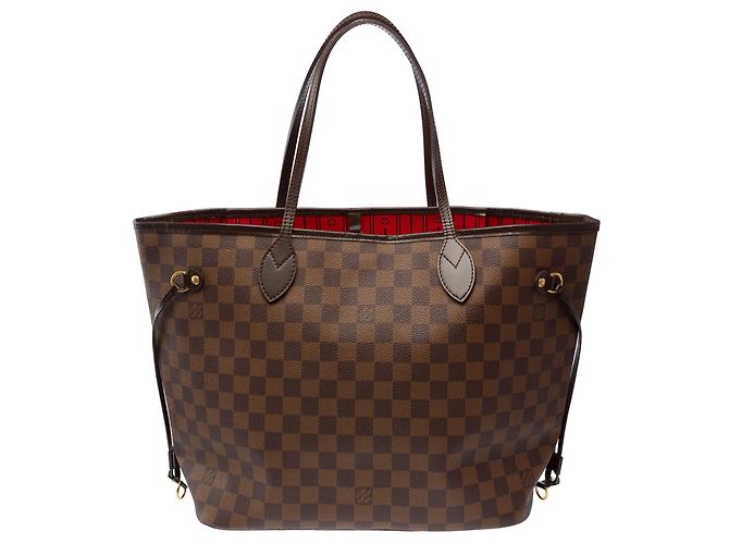 Borsa LOUIS VUITTON Neverfull in Tela Marrone - 103851 - vista 3