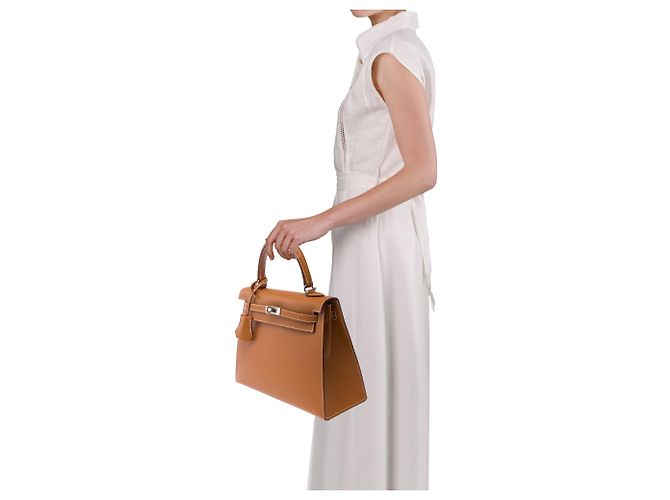 Hermès Bolsa HERMES Kelly 25 em Couro Dourado - 103843 - vista 13