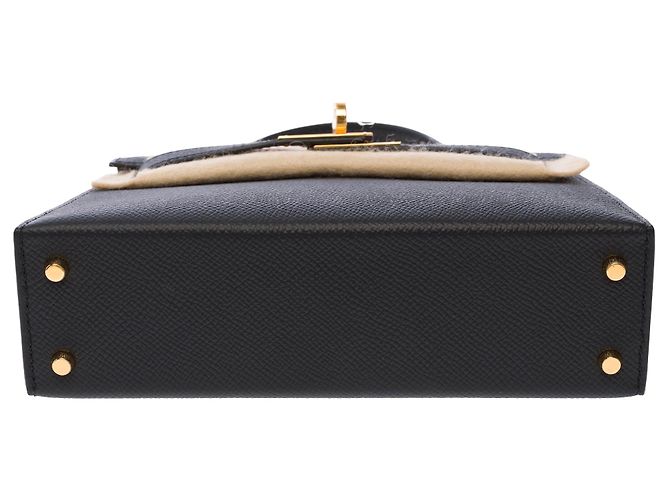 Hermès HERMES Kelly Mini Tasche aus schwarzem Leder - 103841 - Ansicht 11