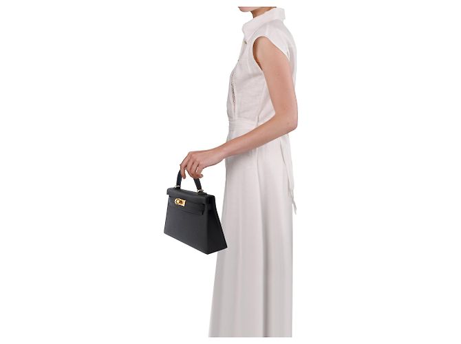 Hermès HERMES Kelly Mini Tasche aus schwarzem Leder - 103841 - Ansicht 13