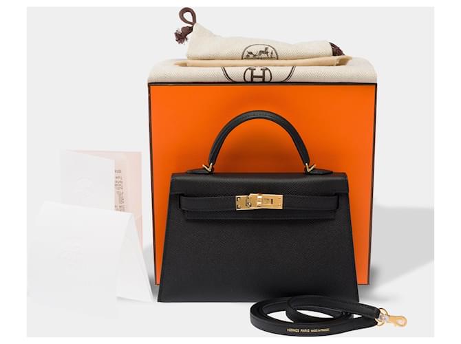Hermès HERMES Kelly Mini Tasche aus schwarzem Leder - 103841 - Ansicht 2