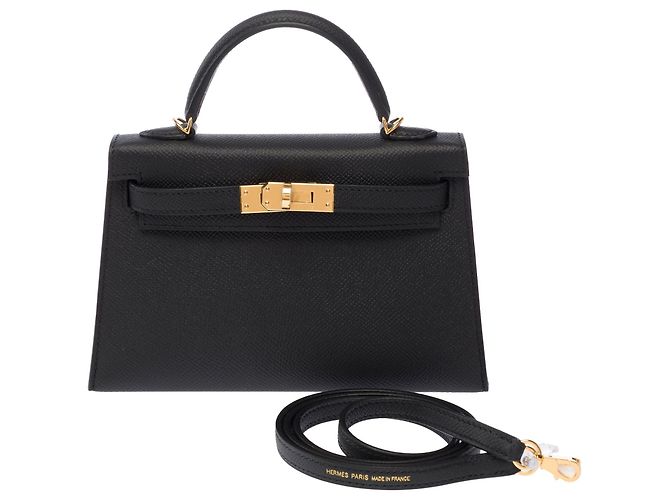 Hermès HERMES Kelly Mini Tasche aus schwarzem Leder - 103841 - Ansicht 3
