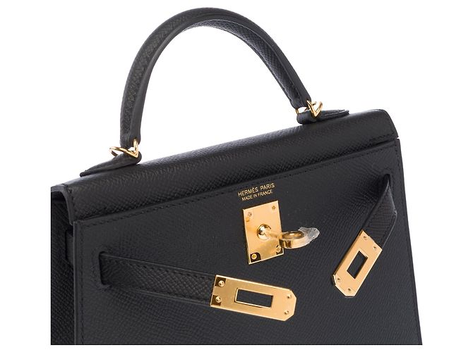 Hermès HERMES Kelly Mini Tasche aus schwarzem Leder - 103841 - Ansicht 7