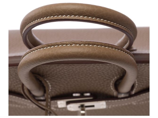 Hermès Borsa HERMES Birkin 25 in Pelle Étoupe - 103840 Taupe - vista 10