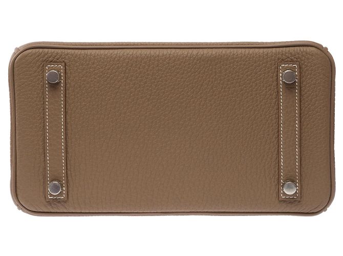 Hermès Borsa HERMES Birkin 25 in Pelle Étoupe - 103840 Taupe - vista 11