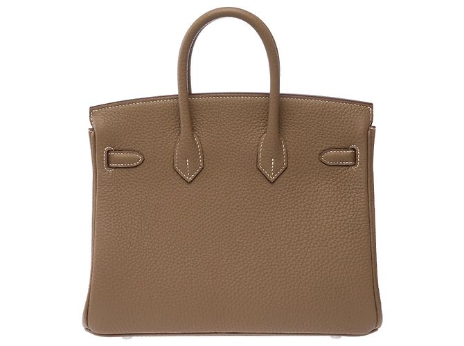 Hermès Borsa HERMES Birkin 25 in Pelle Étoupe - 103840 Taupe - vista 4