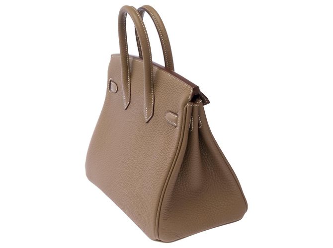 Hermès Borsa HERMES Birkin 25 in Pelle Étoupe - 103840 Taupe - vista 6