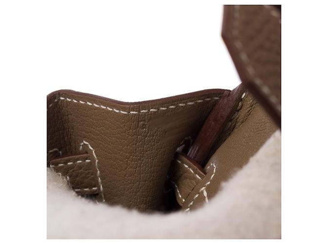 Hermès Borsa HERMES Birkin 25 in Pelle Étoupe - 103840 Taupe - vista 8